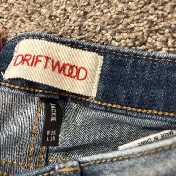 DRIFTWOOD Blue Skinny Jeans with Geometric Side Stripe - Picture 5 of 5